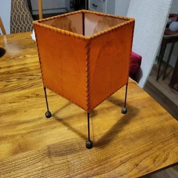 Art Deco Hand Made Accent Lamp  Fabric & Leaves Original - Picture 8 of 10